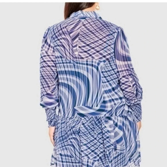 Arna York blue white dress sheer cover over camisole dress various plus size NWT - Picture 5 of 12